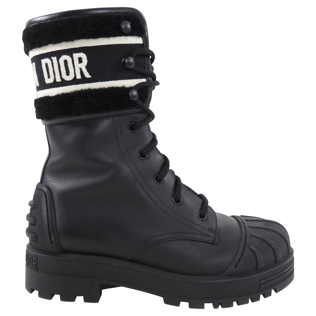 Christian Dior D-Major Black and White Shearling Ankle Boot - 7