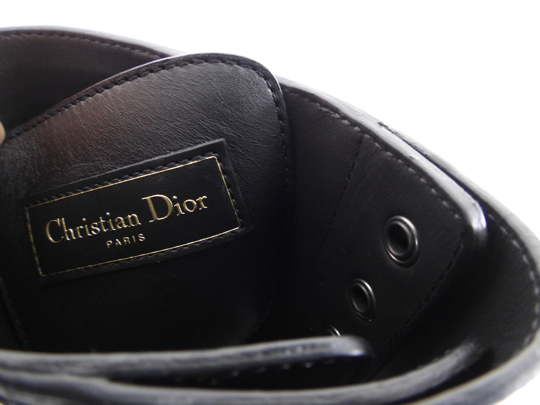 Dior Dior Quake Black Leather Combat Boots - 37