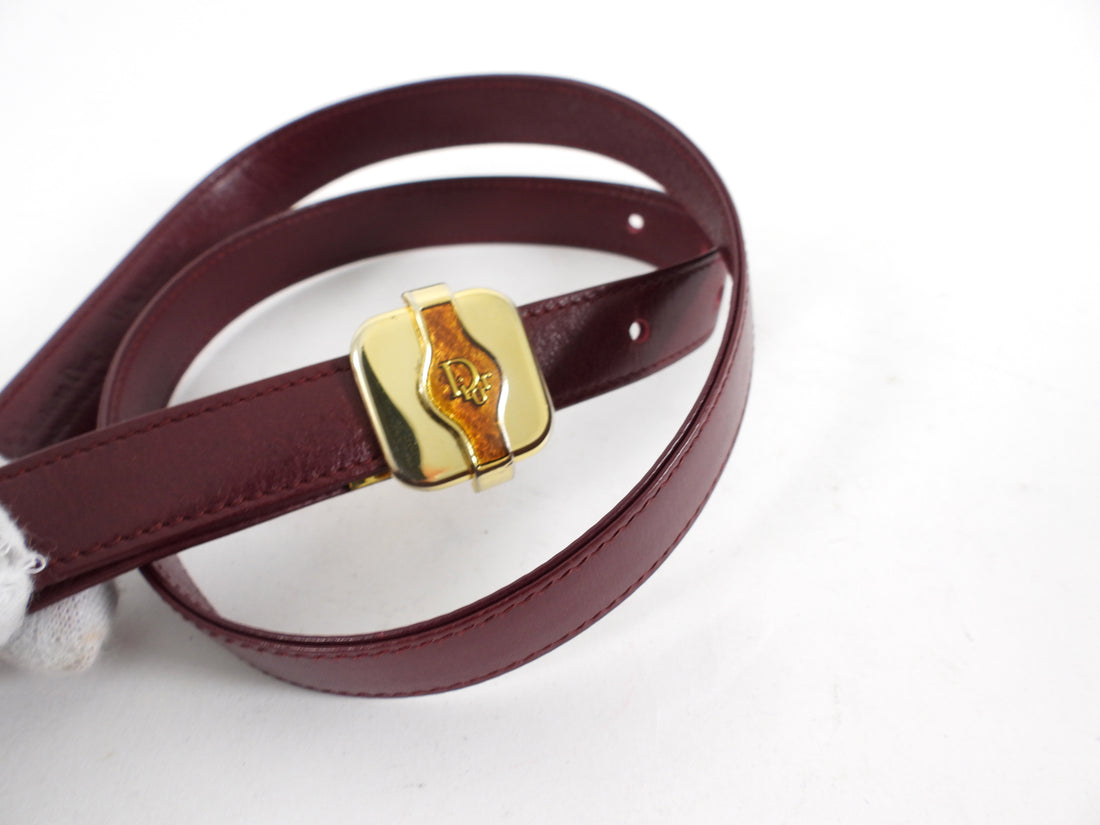Christian Dior Vintage 1980's Burgundy Leather Belt - 75 / 30