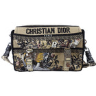 Dior Diorcamp Beige Floral Embroidered Logo Crossbody Messenger Bag
