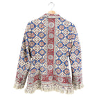Christian Dior Red and Blue Printed Canvas Fringe Jacket - FR36 / 4 / XS