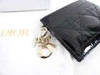 Christian Dior Black Patent Cannage Card Holder