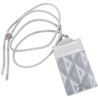 Dior CD Diamond Print Grey Coated Canvas Card Holder on Lanyard