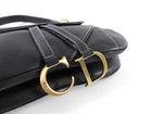 Christian Dior John Galliano Vintage 2002 Black Leather Double Saddle Bag