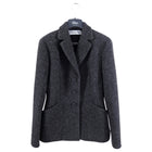 Christian Dior 30 Montagne Grey Felt Wool Fitted Blazer Jacket with Logo Interior - FR40 / 8 / M