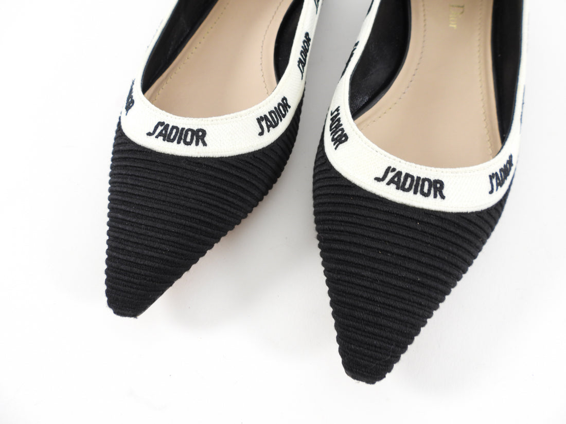 Dior J'Adior Embroidered Flat Shoes - 39 / 8.5