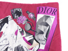 Christian Dior Magenta Silk Cannage Handbag Scarf