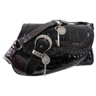 Christian Dior by John Galliano Vintage 2007 Patent Embossed Gaucho Bag