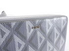 Christian Dior Grey Diamond Zip Crossbody Pouch Bag