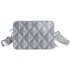 Christian Dior Grey Diamond Zip Crossbody Pouch Bag