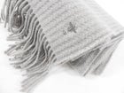 Dior Grey Cashmere Fringe Large Wrap Scarf