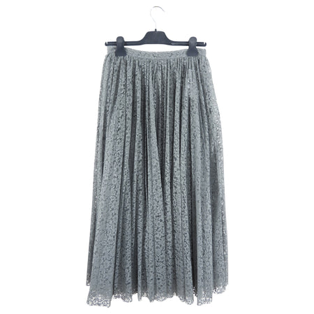 Christian Dior Grey Lace Long Full Skirt - 28" waist