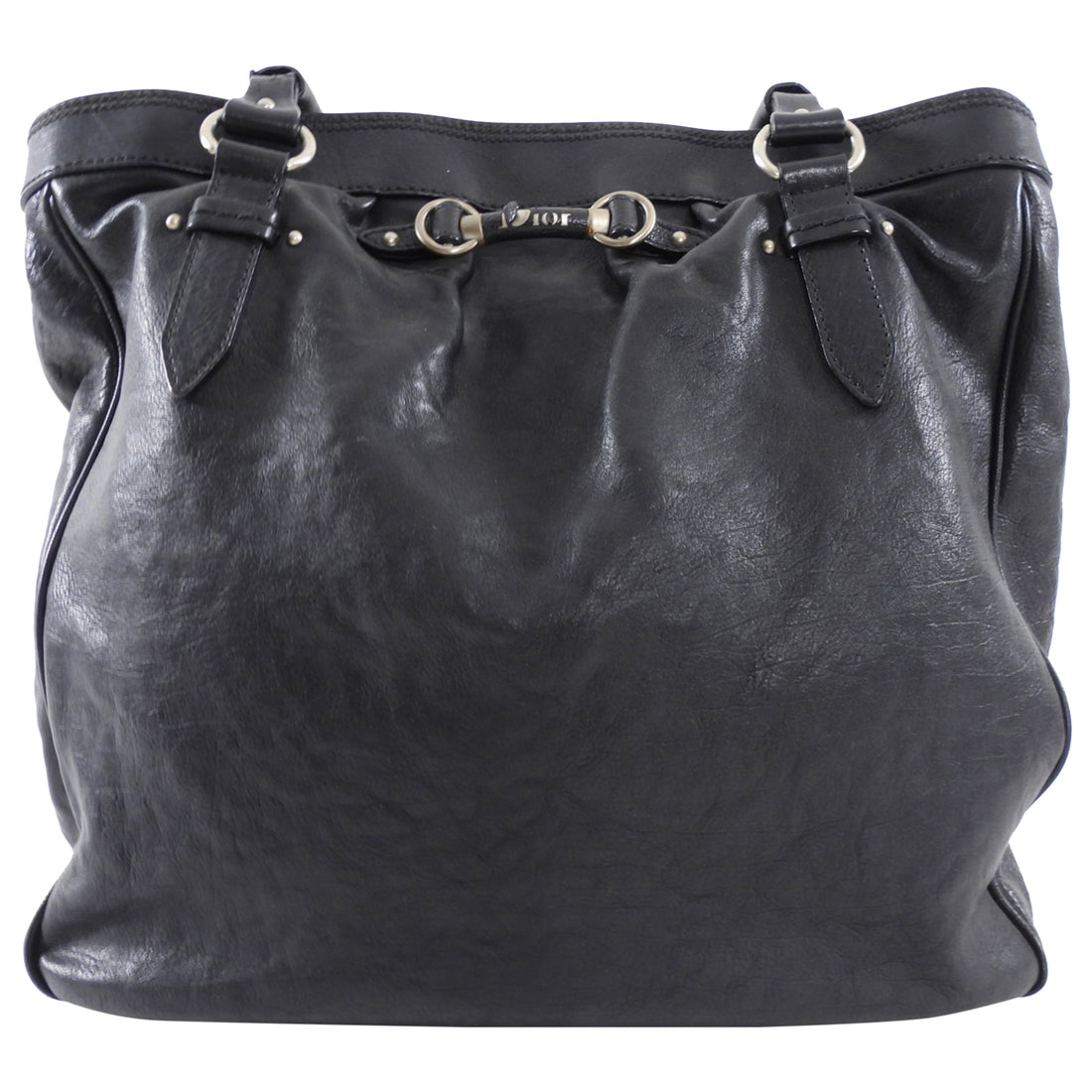 Christian Dior Vintage 2007 Black Leather My Dior Tote Bag