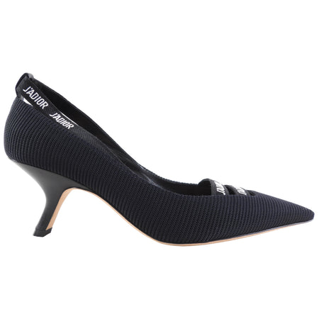 Dior J'Adior Fabric Curved Leather Heel Pumps - 40