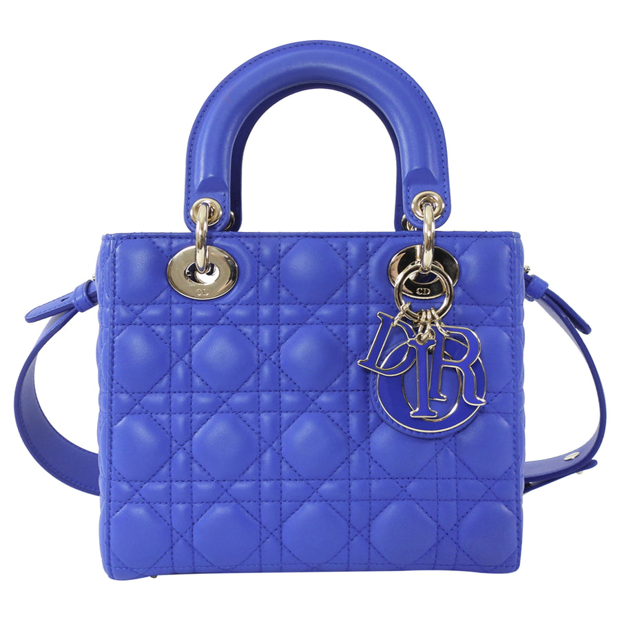 Dior My Lady Blue Cannage Lambskin Small Two Way Bag