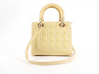 Christian Dior Lady Dior Medium Beige Cannage Patent Leather Bag