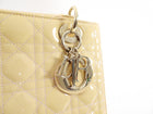 Christian Dior Lady Dior Medium Beige Cannage Patent Leather Bag