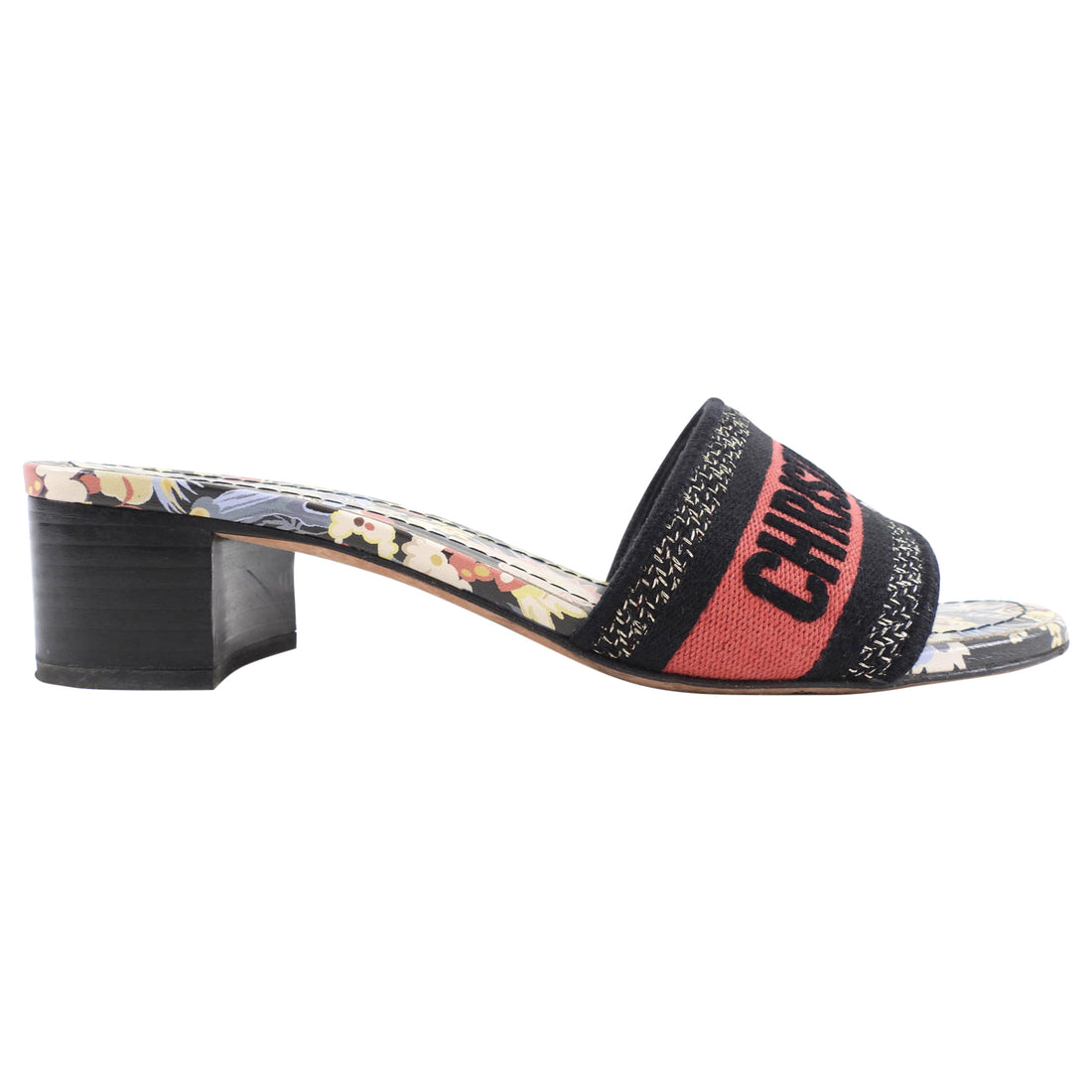 Christian Dior Red Floral Dway Heeled Slide - 37