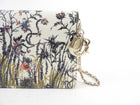 Dior Lady Dior Ivory Leather Floral Pouch Wallet on Chain