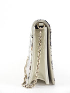 Dior Lady Dior Ivory Leather Floral Pouch Wallet on Chain