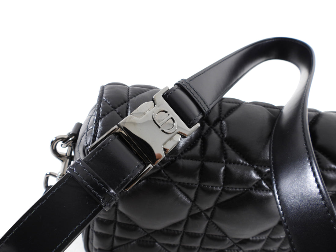 Christian Dior Black Leather Cannage Diorcamp Messenger Crossbody Bag