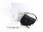 Christian Dior Black Satin Crystal Embellished Mini Saddle Bag