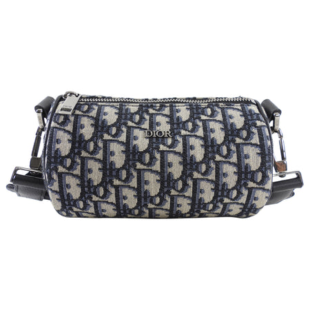 Christian Dior Navy Oblique Canvas Roller Messenger Bag