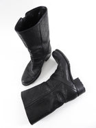 Christian Dior Black Leather Cannage Moto Boots - FR40