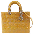 Christian Dior Vintage Large Mustard Patent Cannage Lady Dior SHW