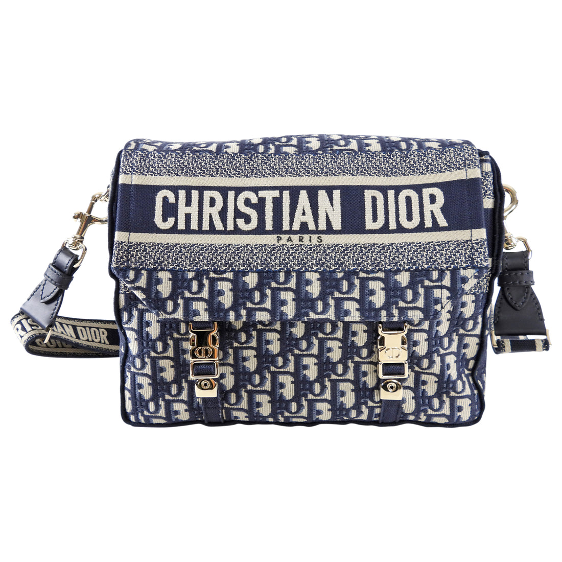 Christian Dior Navy Oblique Diorcamp Monogram Canvas Messenger Bag