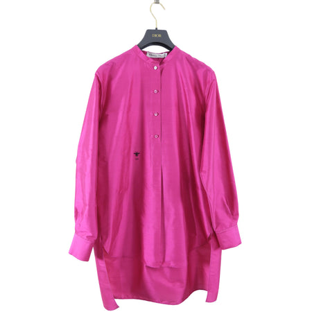 Christian Dior Fuchsia Raw Silk Long Tunic Top Shirt - FR40 / 8