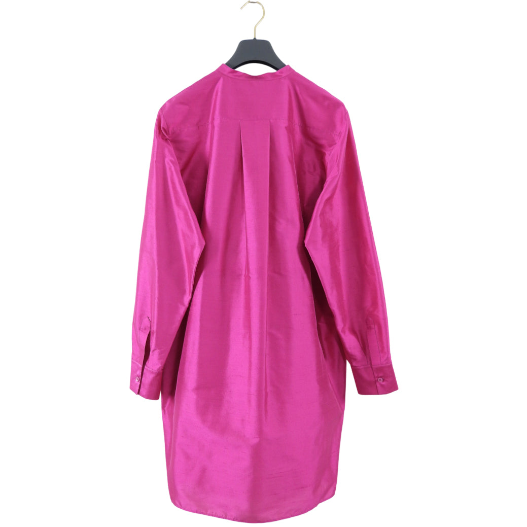 Christian Dior Fuchsia Raw Silk Long Tunic Top Shirt - FR40 / 8