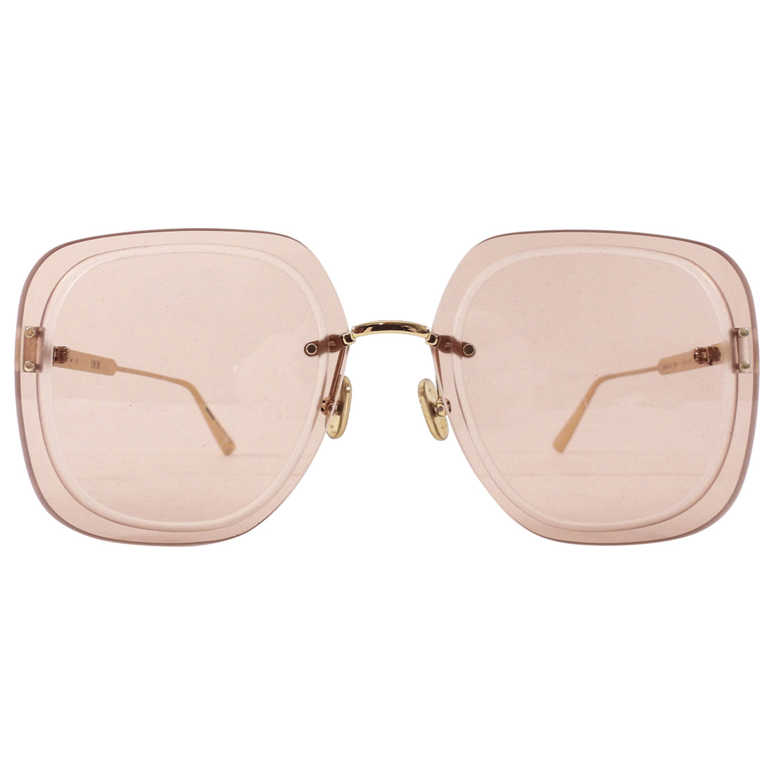Christian Dior Pink Clear Lens Frameless Square Sunglasses