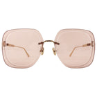 Christian Dior Pink Clear Lens Frameless Square Sunglasses