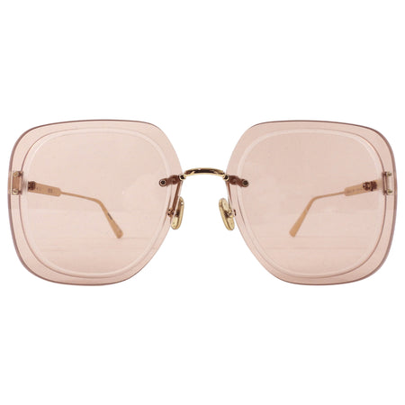 Christian Dior Pink Clear Lens Frameless Square Sunglasses