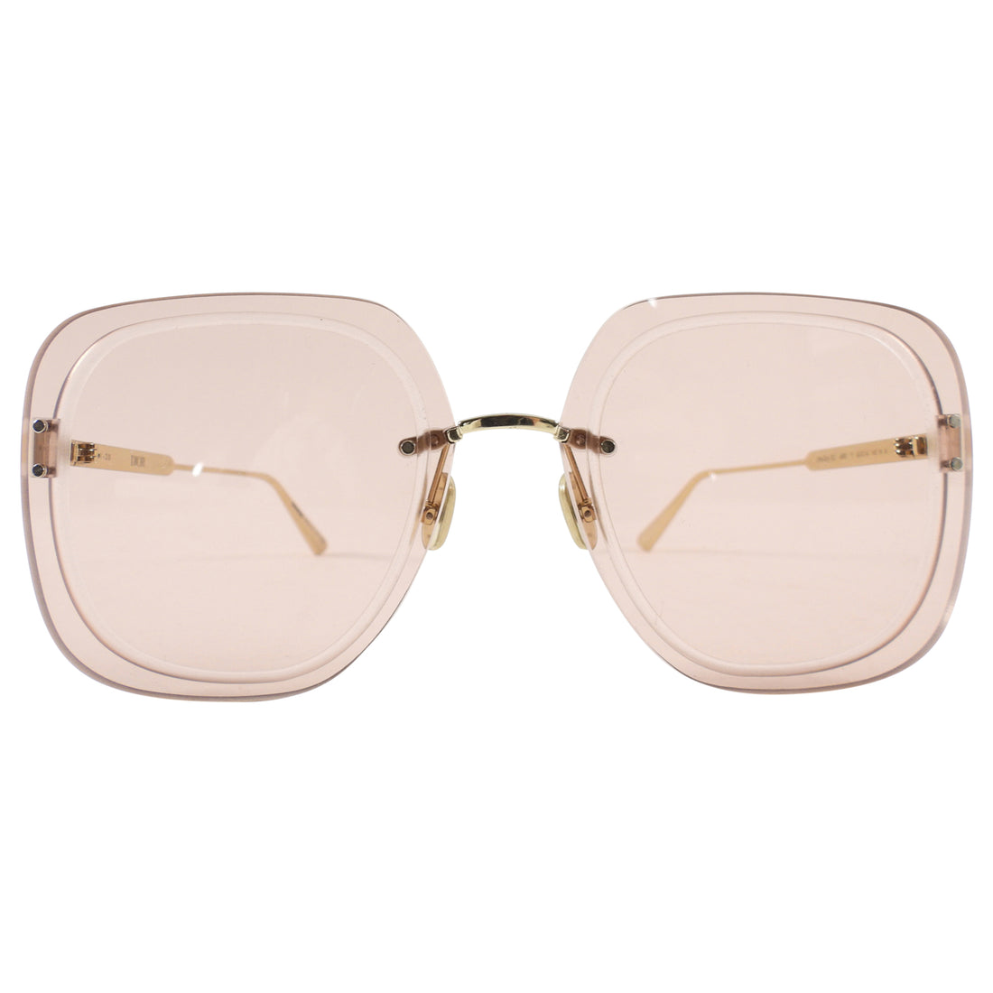 Christian Dior Pink Clear Lens Frameless Square Sunglasses