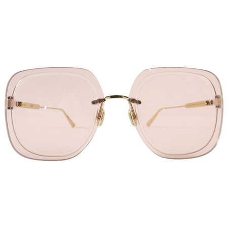 Christian Dior Pink Clear Lens Frameless Square Sunglasses