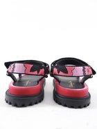 Christian Dior Pink Velvet Embroidered D Wave Sandals - 39