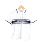 Christian Dior White and Navy Logo Polo Tee - S