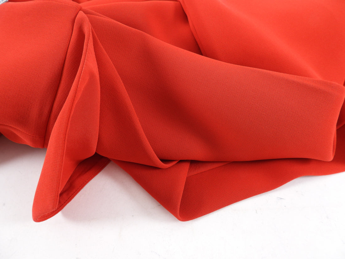 Christian Dior Red Silk Crepe Peplum Dress - FR42 / 10 I MISS YOU VINTAGE Christian Dior Red Silk Crepe Peplum Dress - FR42 / 10 I MISS YOU VINTAGE