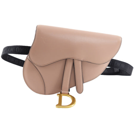 Dior Nude Leather Saddle Belt Bag