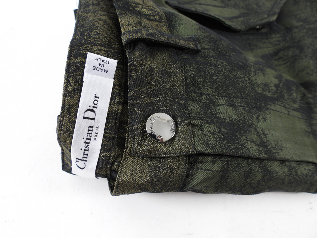 Christian Dior Dark Green Ombre Jacquard Safari Cargo Pant - M/L