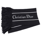 Christian Dior Black and White Knit Long 3 rue de Marignan Scarf