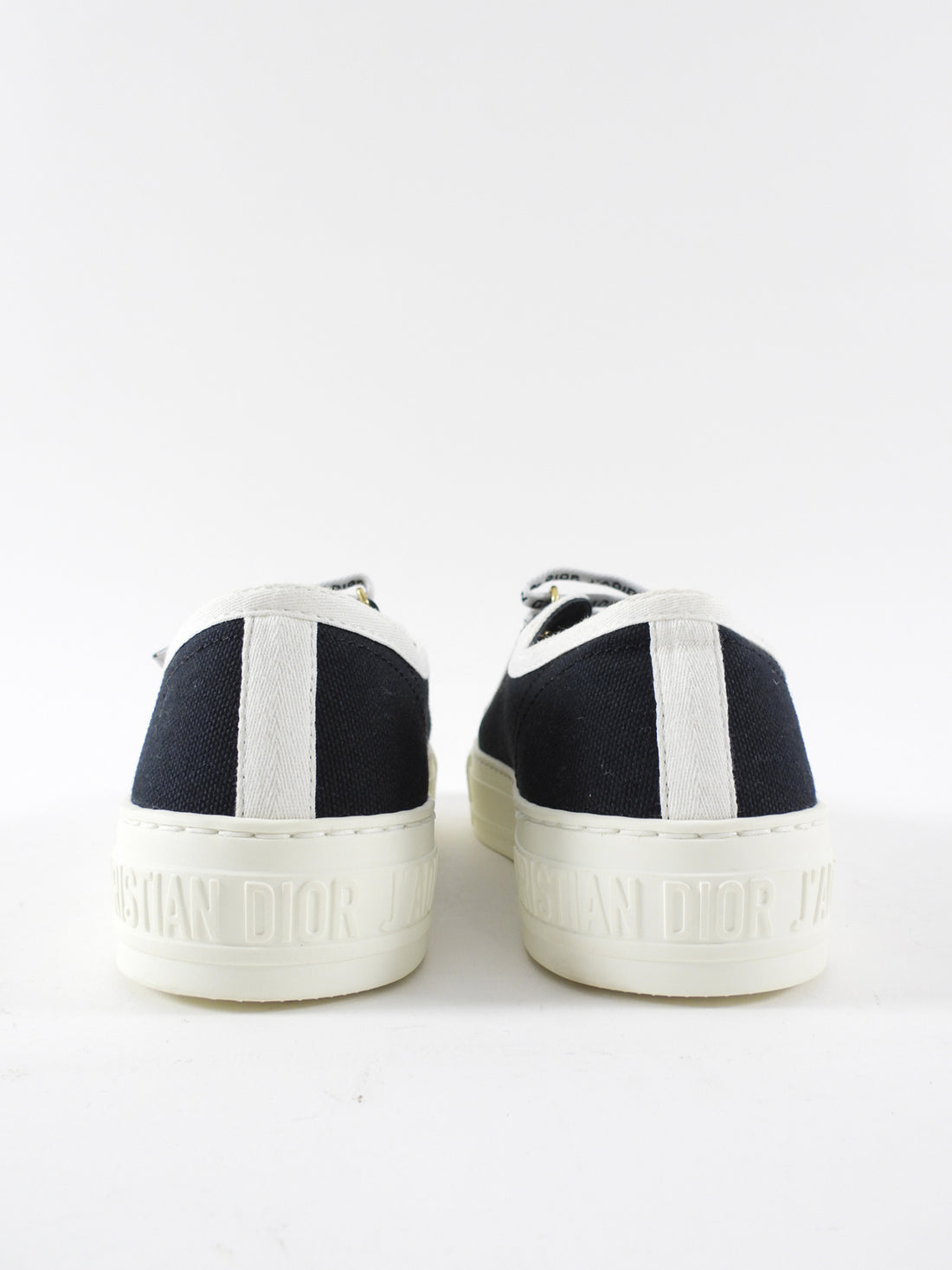 Dior Walkndior Black and White Logo Low Top Sneakers - 35.5