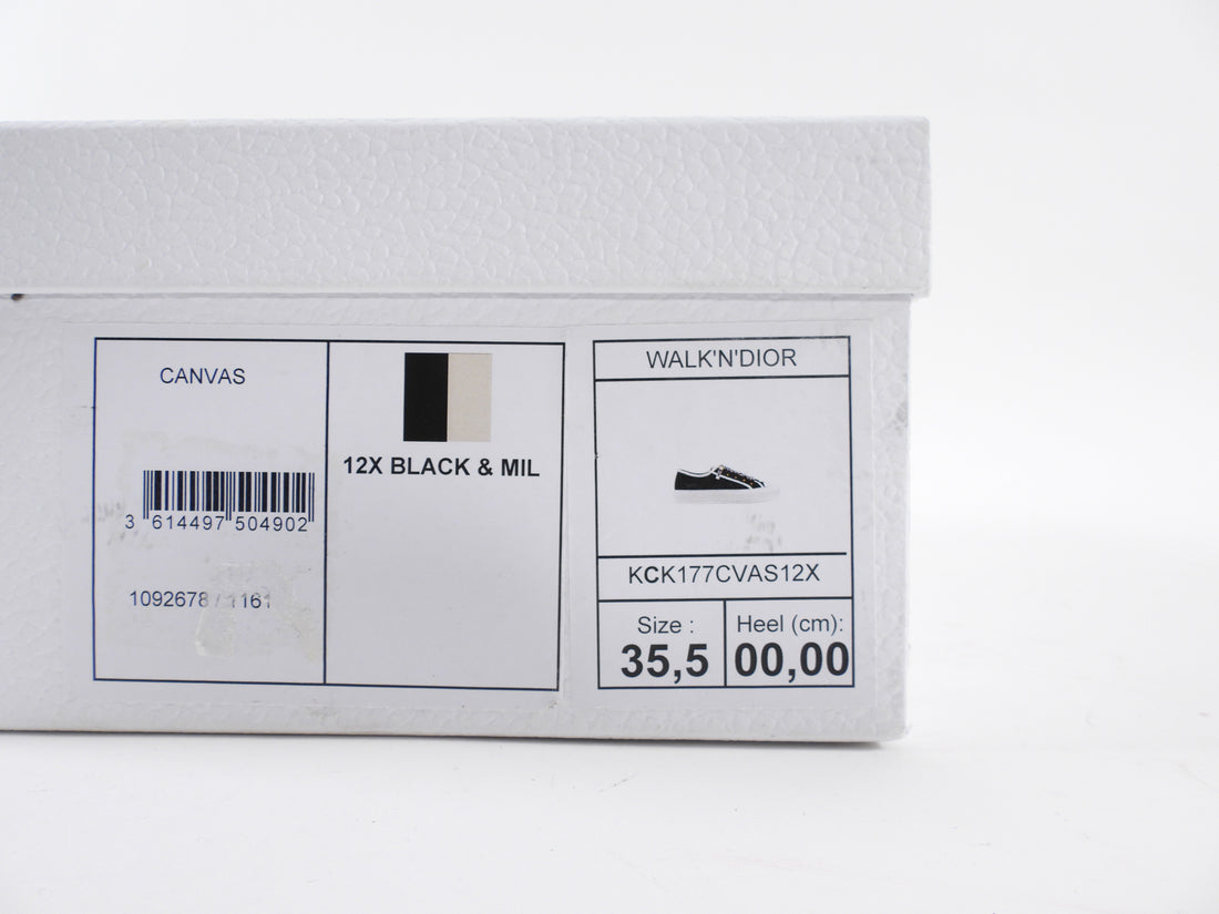 Dior Walkndior Black and White Logo Low Top Sneakers - 35.5
