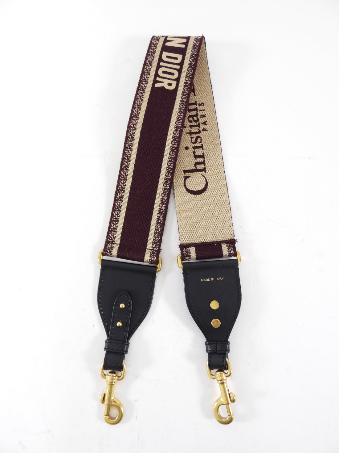 Christian Dior Burgundy Oblique Wide Bag Strap