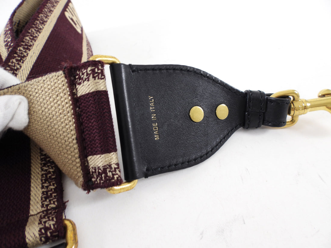 Christian Dior Burgundy Oblique Wide Bag Strap