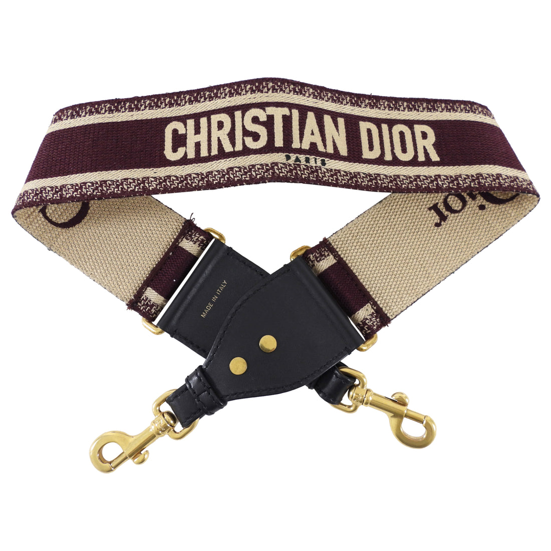 Christian Dior Burgundy Oblique Wide Bag Strap