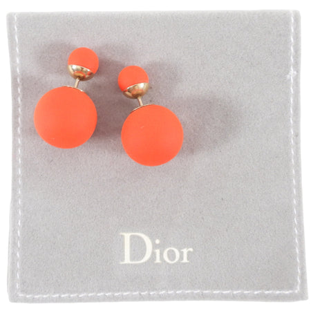 Christian Dior Mise en Dior Tribales Orange Rubber Earrings