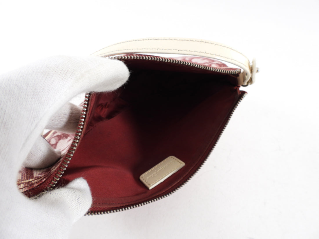 Christian Dior x Galliano Vintage 2001 Red Oblique Trotteur Mini Saddle Bag